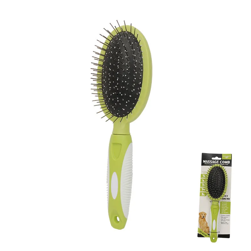 CLEAN WORLD Double Sided Steel Needle Pet Comb，Dog Hair Grooming Detangler Brush