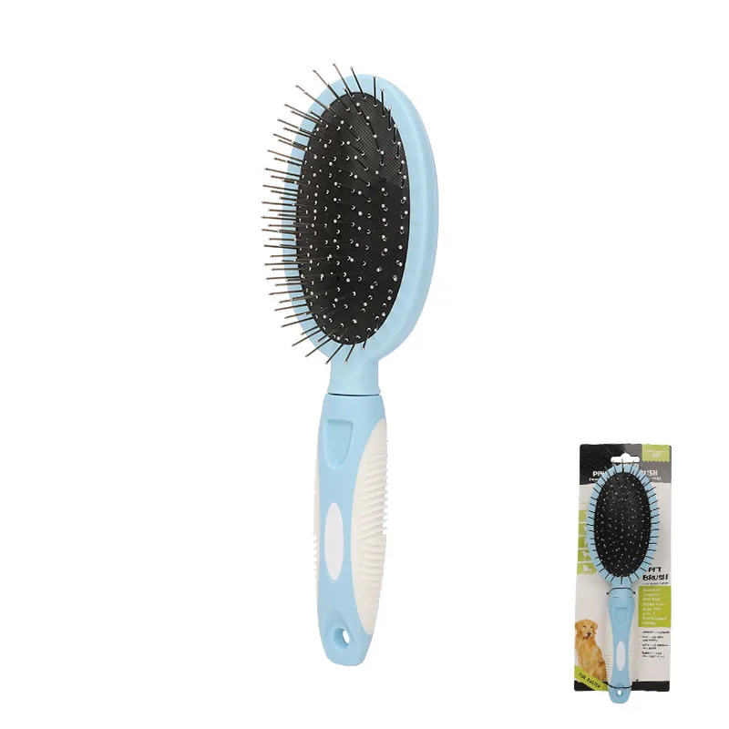 CLEAN WORLD Double Sided Steel Needle Pet Comb，Dog Hair Grooming Detangler Brush