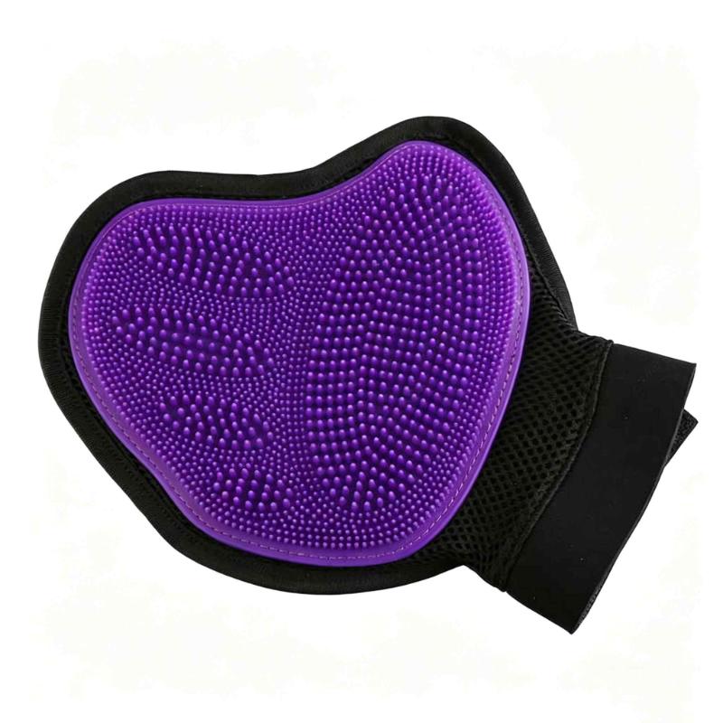 CLEAN WORLD Grooming Glove Pet Fur Cleaning Glove Dog Cat Deshedding Brush Glove with Silicone Grooming Tips Pet Fur Remover