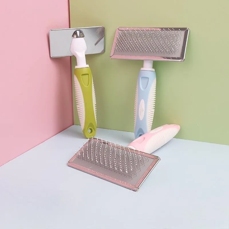 CLEAN WORLD High-Low Pin Pet Comb, Dog Cat Grooming Brush for Detangling Floating Hair