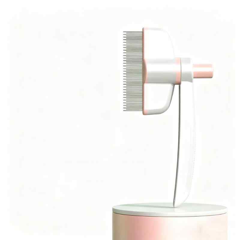 CLEAN WORLD Pet Hair Removal Comb, Cat Grooming Brush, Pet Comb with Long Short Stainless Steel Metal Teeth, Pet Grooming Supplies for Cat, Dog