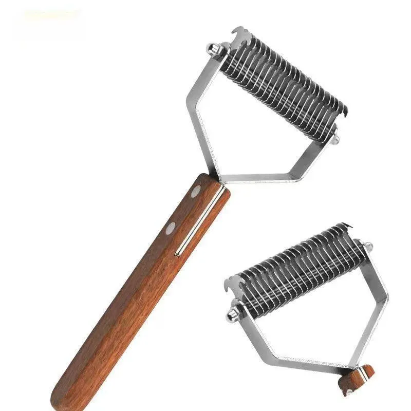 CLEAN WORLD Pet Undercoat Comb, Dog Cat Detangling Shedding Brush for Hair Removal & Knotting