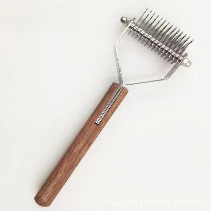 CLEAN WORLD Pet Undercoat Comb, Dog Cat Detangling Shedding Brush for Hair Removal & Knotting