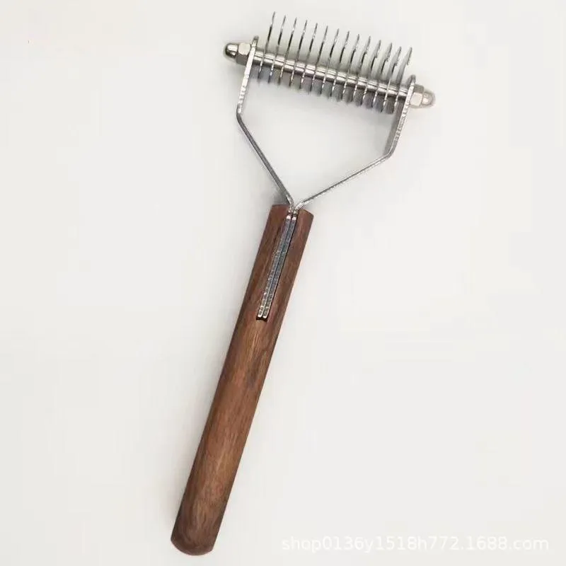 CLEAN WORLD Pet Undercoat Comb, Dog Cat Detangling Shedding Brush for Hair Removal & Knotting