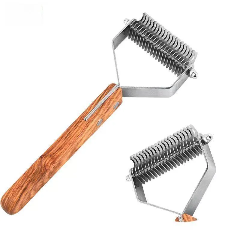 CLEAN WORLD Pet Undercoat Comb, Dog Cat Detangling Shedding Brush for Hair Removal & Knotting