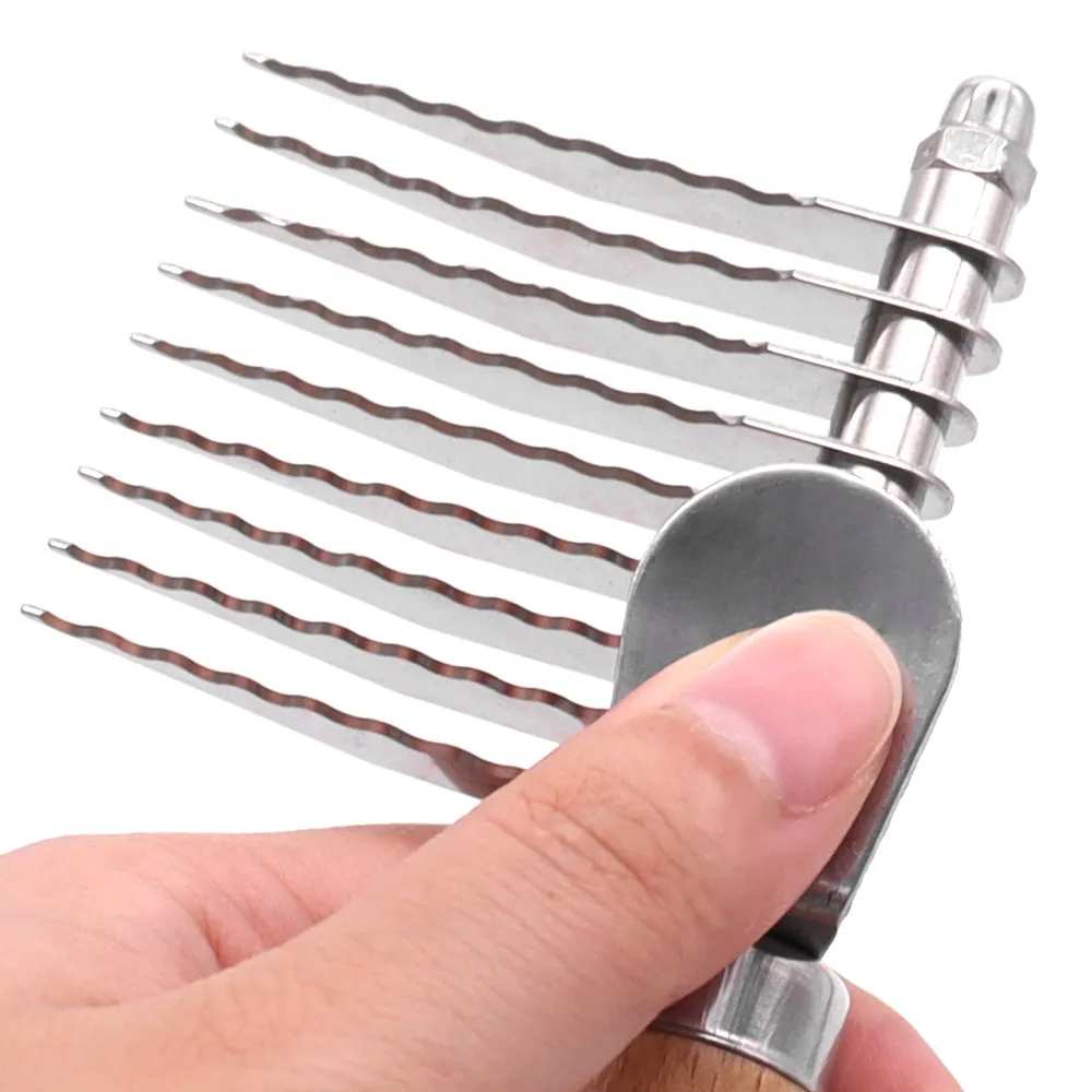 CLEAN WORLD Wooden Handle Pet Knot Comb, Dog Cat Detangling Brush Special for Matted Hair & Shedding Removal