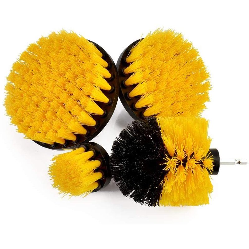 CLEAN WORLD Industrial Drill Brush 9 Pieces Power Scrubber Electric Drill Cleaning Brushes Set Cleaning Tile Floor Toilet Kitchen Brush Fixing Drill