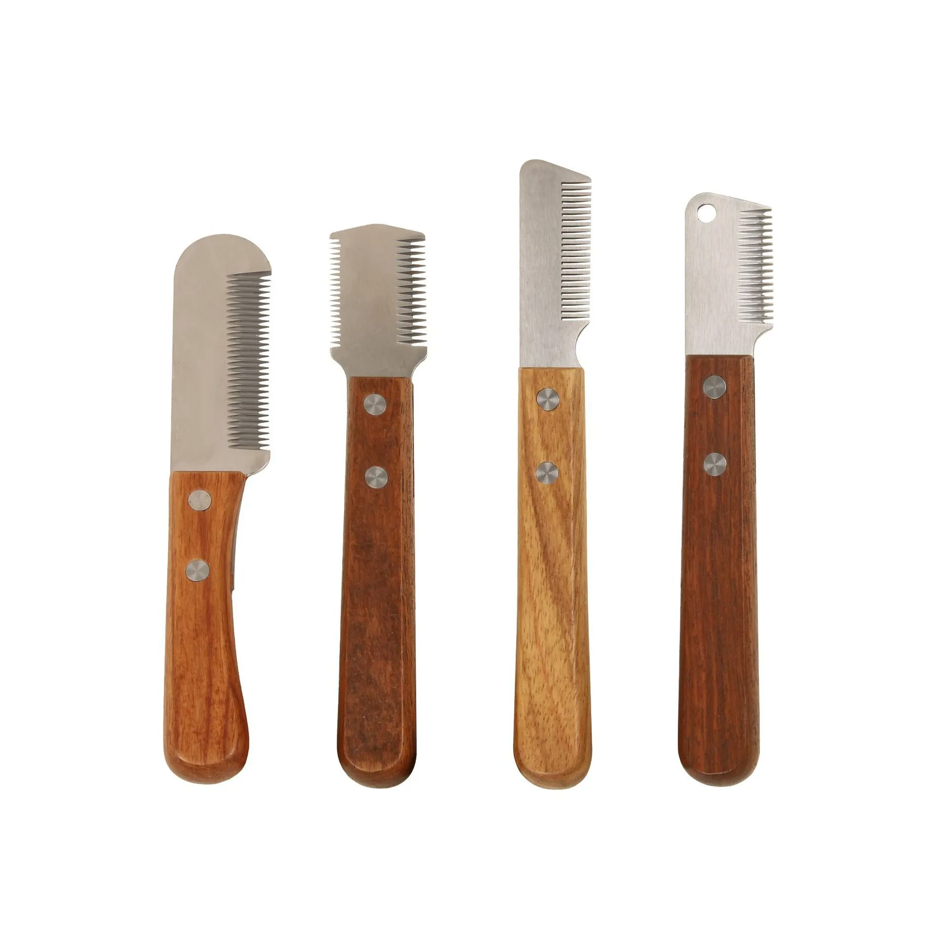 CLEAN WORLD Wooden Handle Stripping Knife, Stainless Steel Pet Grooming Tool for Terrier Dog Floating Hair Removal