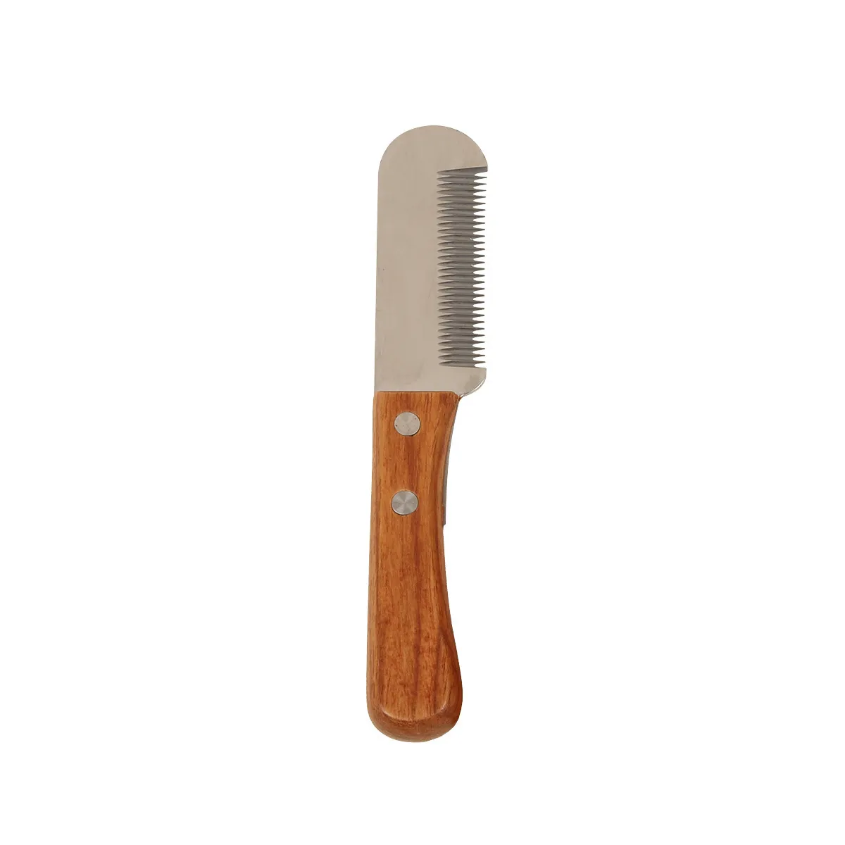 CLEAN WORLD Wooden Handle Stripping Knife, Stainless Steel Pet Grooming Tool for Terrier Dog Floating Hair Removal