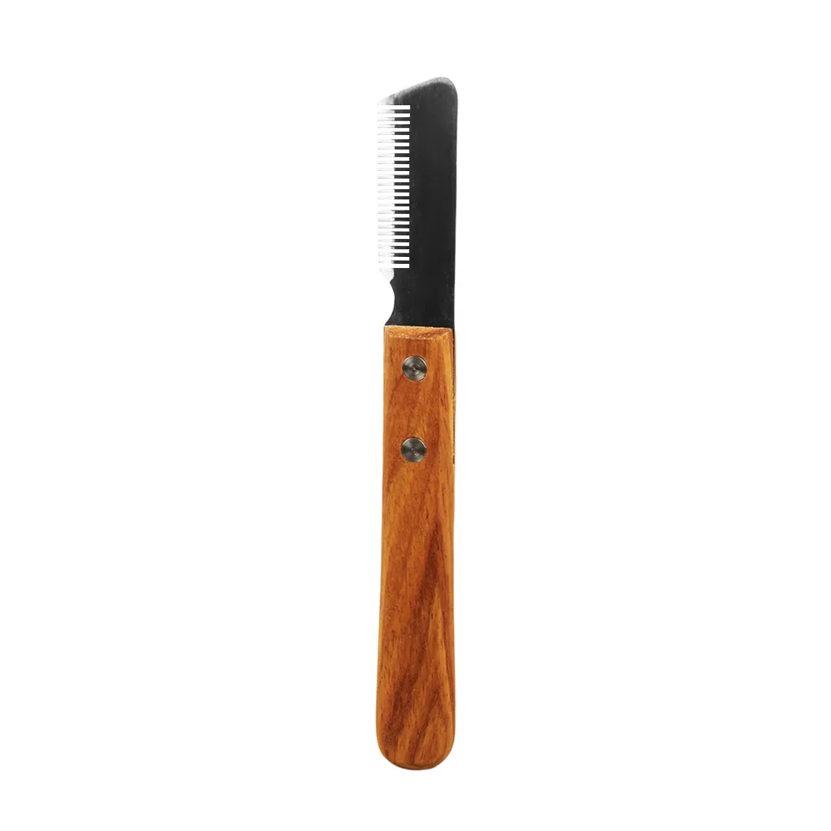 CLEAN WORLD Wooden Handle Stripping Knife, Stainless Steel Pet Grooming Tool for Terrier Dog Floating Hair Removal