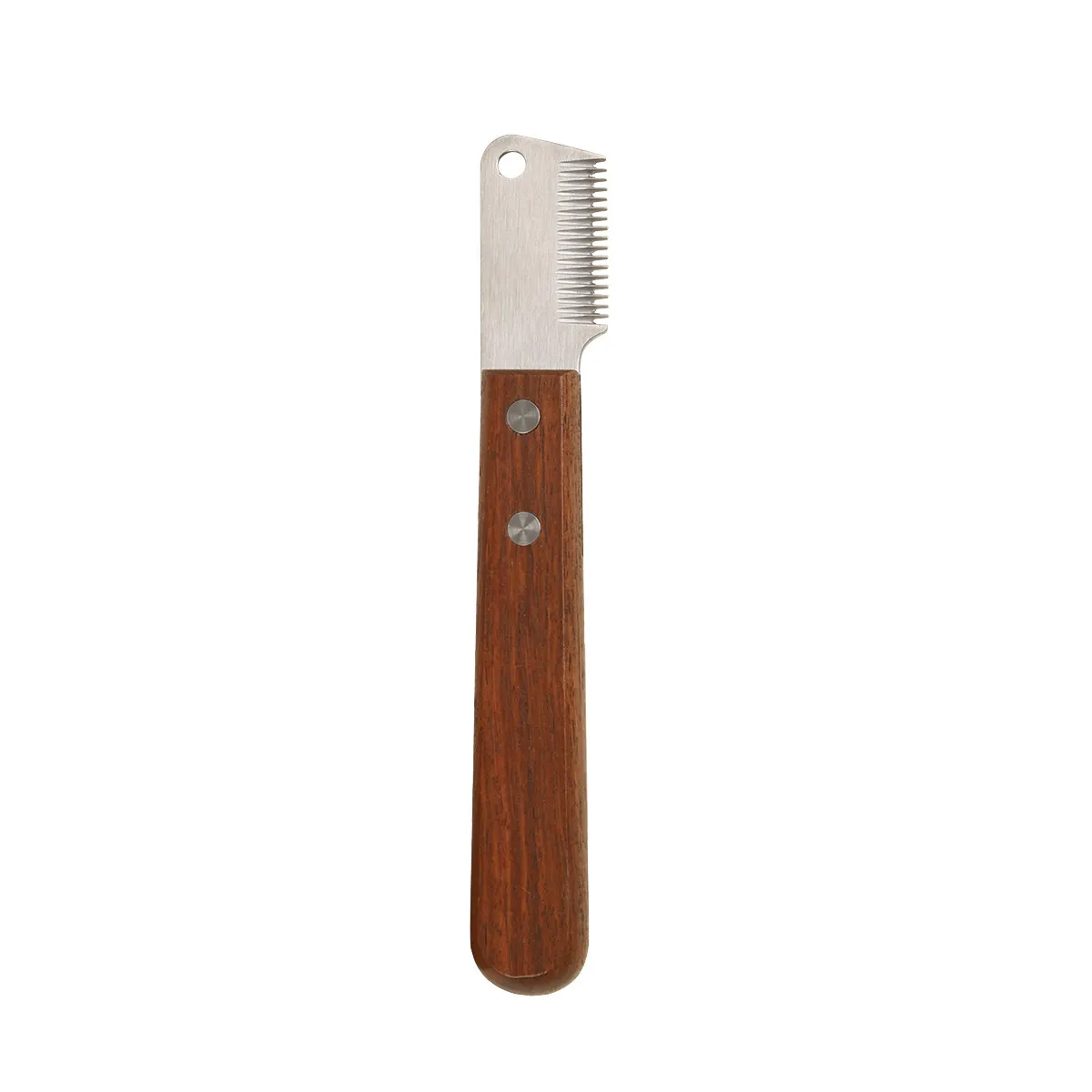 CLEAN WORLD Wooden Handle Stripping Knife, Stainless Steel Pet Grooming Tool for Terrier Dog Floating Hair Removal