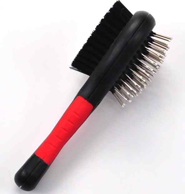 CLEAN WORLD Double Sided Pet Brush, Professional Double Sided Pin & Brush for Dogs & Cats, Soft Salon Grooming Massage Clean for Pet
