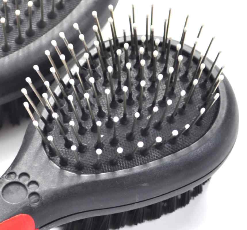CLEAN WORLD Double Sided Pet Brush, Professional Double Sided Pin & Brush for Dogs & Cats, Soft Salon Grooming Massage Clean for Pet