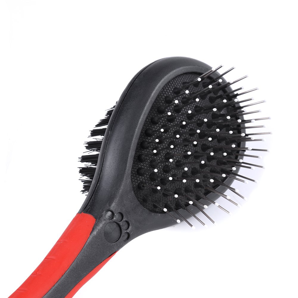 CLEAN WORLD Double Sided Pet Brush, Professional Double Sided Pin & Brush for Dogs & Cats, Soft Salon Grooming Massage Clean for Pet