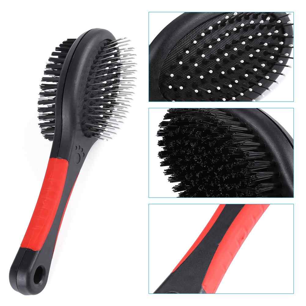 CLEAN WORLD Double Sided Pet Brush, Professional Double Sided Pin & Brush for Dogs & Cats, Soft Salon Grooming Massage Clean for Pet