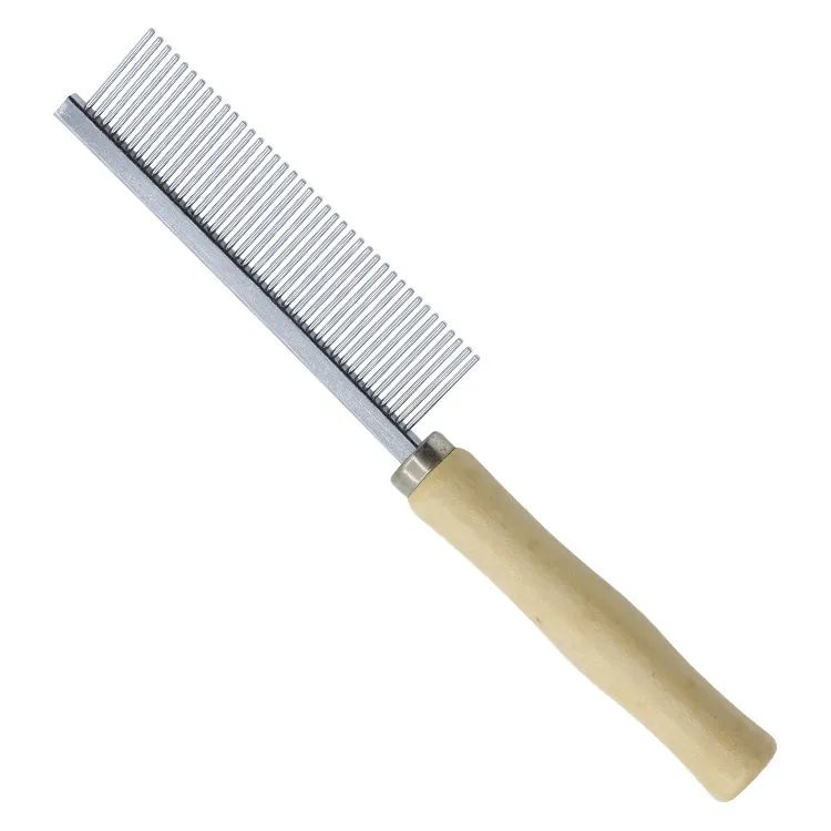 CLEAN WORLD Solid Wood Handle Flea Comb Fine Tooth Pet Row Comb For Cat Dog Grooming