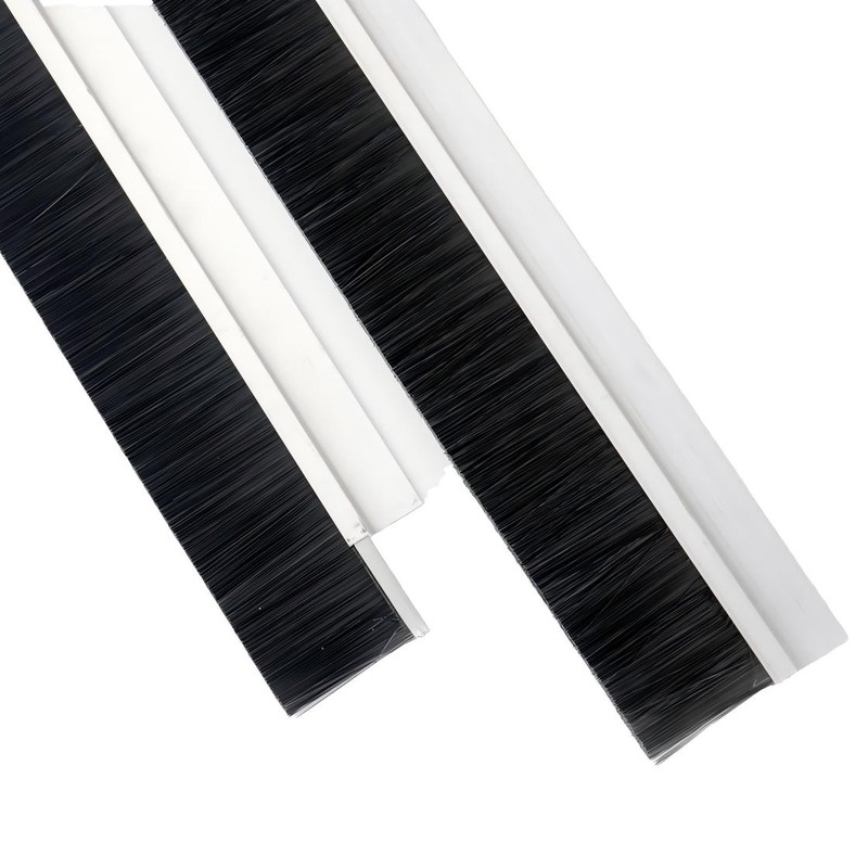 CLEAN WORLD Industrial Lath Strip Brush New Nylon Bristle Flexible Aluminium Strip Brush with Steel Wire for Gate and Window Cleaning Waterproof