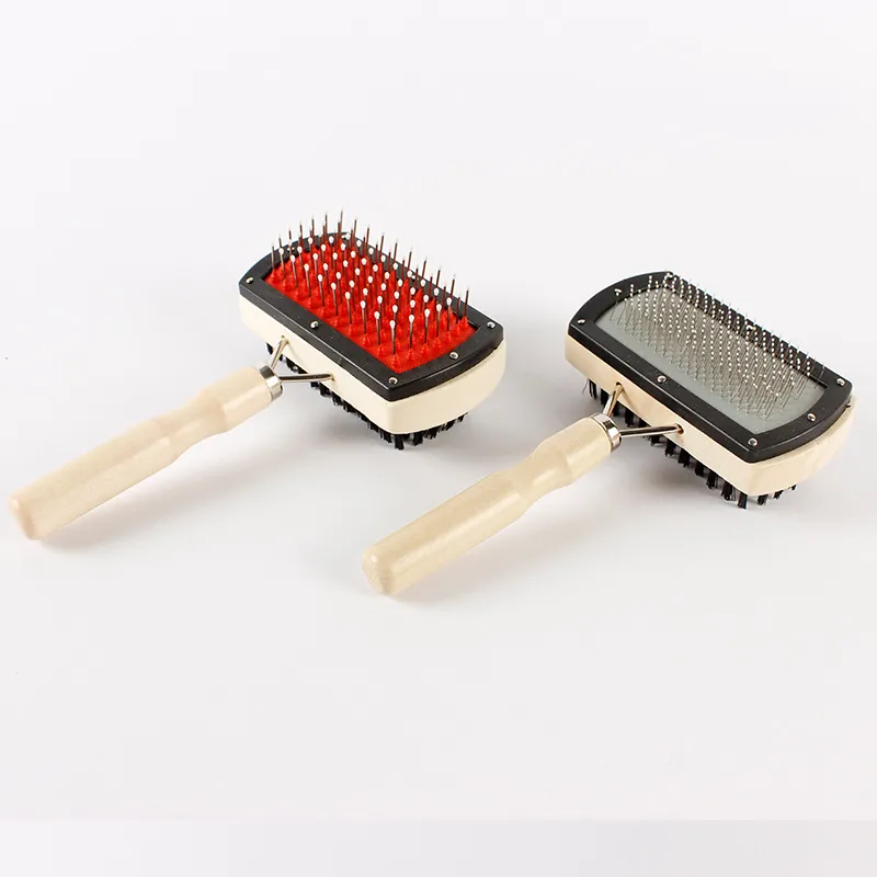CLEAN WORLD Double Sided Pet Comb Anti Static Massage Detangling Brush for Teddy Golden Retriever Cat Dog Grooming