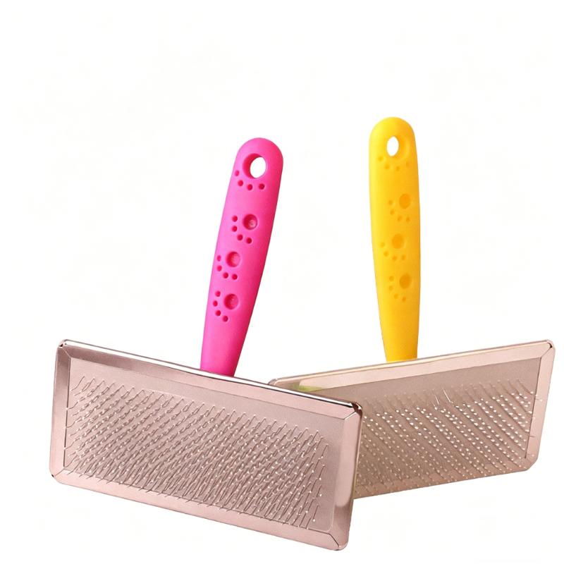 CLEAN WORLD Multi Color Needle Comb Stainless Knot Hair Removal Pet Massage Grooming Brush