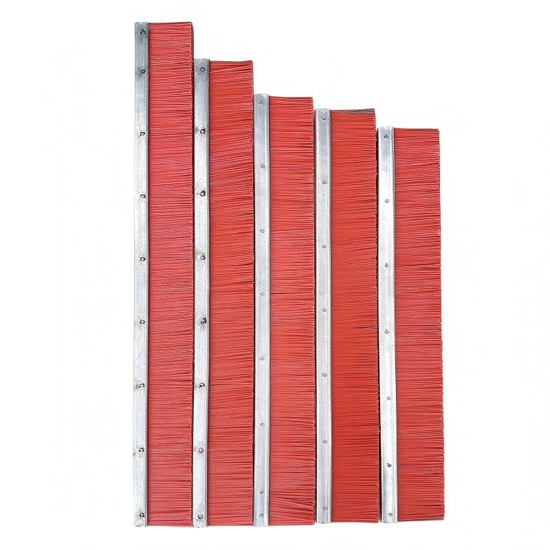 CLEAN WORLD Industrial Lath Strip Brush Factory Direct Sale Price Heavy Duty Nylon and Steel Wire Concrete Block Strip Brush for Concrete Block Machine