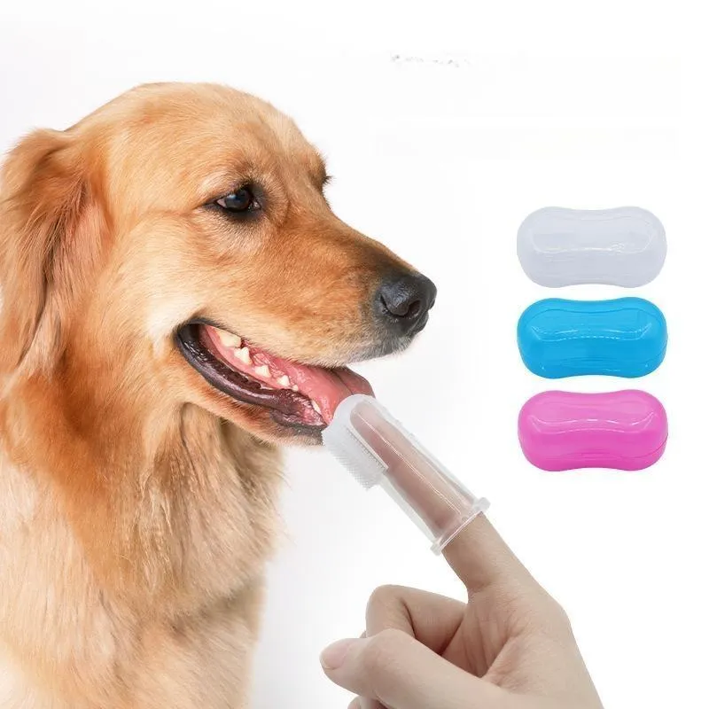 CLEAN WORLD Pet Finger Toothbrush Soft Cleaning Brush For Cat Small Dog Oral Care