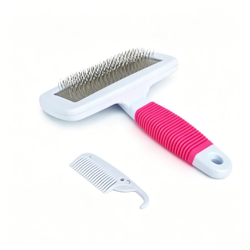 CLEAN WORLD Hot Selling Plastic Security Dog Cleaning Kit Two-color Fashion Pet Grooming Brush Set