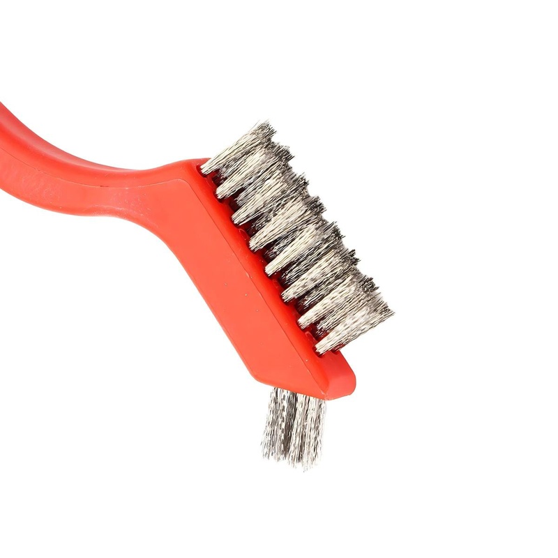 CLEAN WORLD Industrial Wire Brush Wire Brush Set 3Pcs Nylon Brass Stainless Steel Bristles with Curved Handle Grip for Rust Dirt and Paint Scrubbing