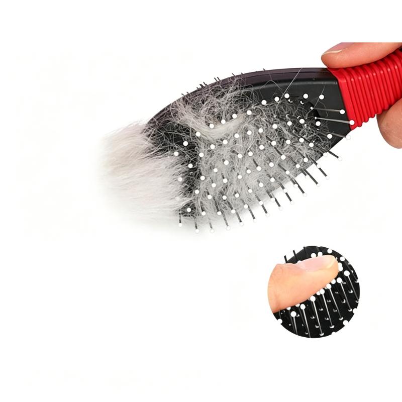 CLEAN WORLD Factory Wholesale Custom Logo Plastic Double Sided Cat Needle Brush Dog Pet Grooming Brush