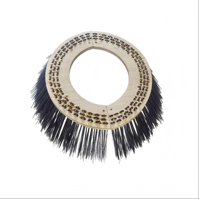 CLEAN WORLD Industrial Wire Brush Factory Price Customized Eco-Friendly Side Broom Street Sweeper Brush for Tractor Road Cleaning