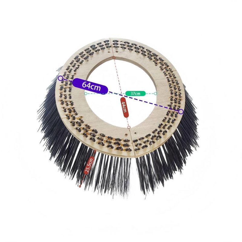 CLEAN WORLD Industrial Wire Brush Factory Price Customized Eco-Friendly Side Broom Street Sweeper Brush for Tractor Road Cleaning