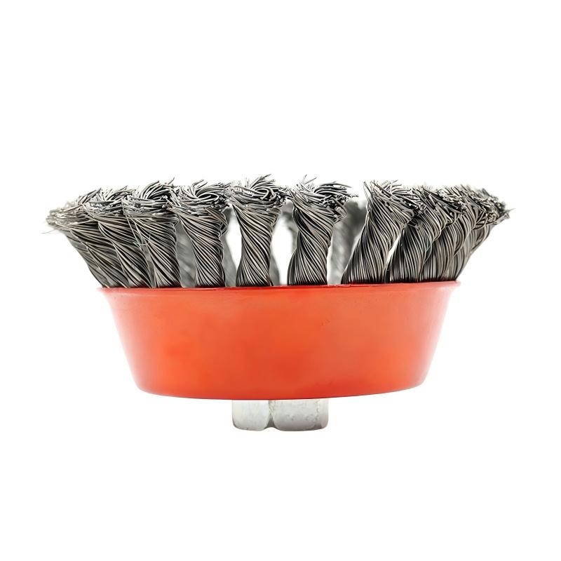 CLEAN WORLD Industrial Wire Brush Eco-Friendly All-Purpose Twisted Steel Wire Crimped Cup Brush for Angle Grinder Industry Cleaning