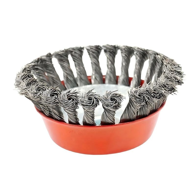 CLEAN WORLD Industrial Wire Brush Eco-Friendly All-Purpose Twisted Steel Wire Crimped Cup Brush for Angle Grinder Industry Cleaning