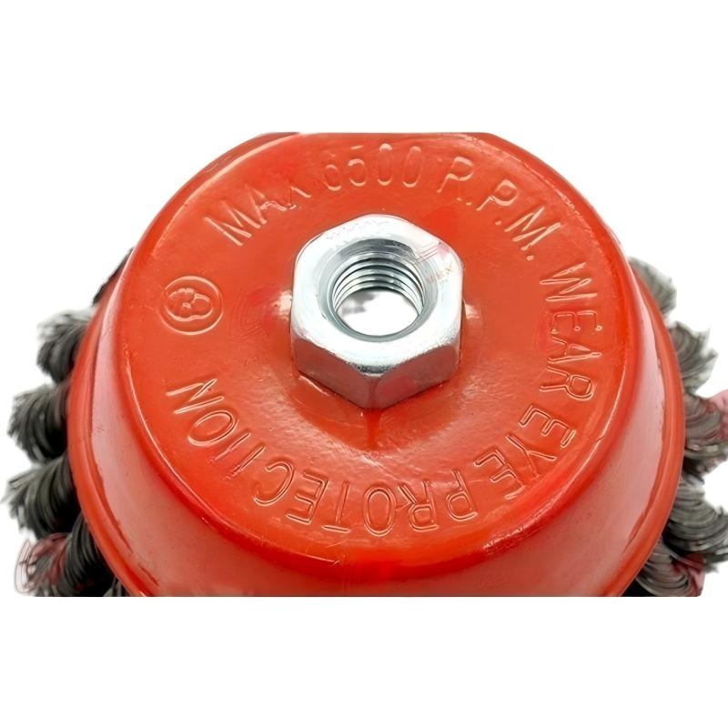 CLEAN WORLD Industrial Wire Brush Eco-Friendly All-Purpose Twisted Steel Wire Crimped Cup Brush for Angle Grinder Industry Cleaning