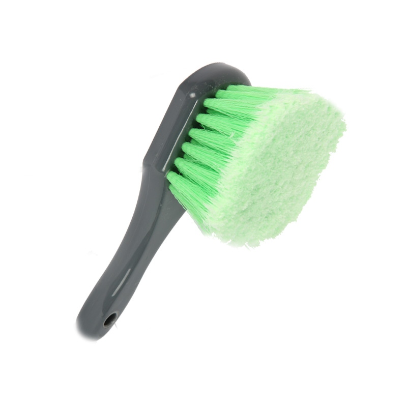 CLEAN WORLD Car wheel brush, All Exterior Surface and Wheel Brush, Wheel Cleaner Brush with Soft Bristles, Safe Cleaning of Rims, Tires, and Exterior Surfaces on Cars, Trucks, Motorcycles, RVs, & More, Green