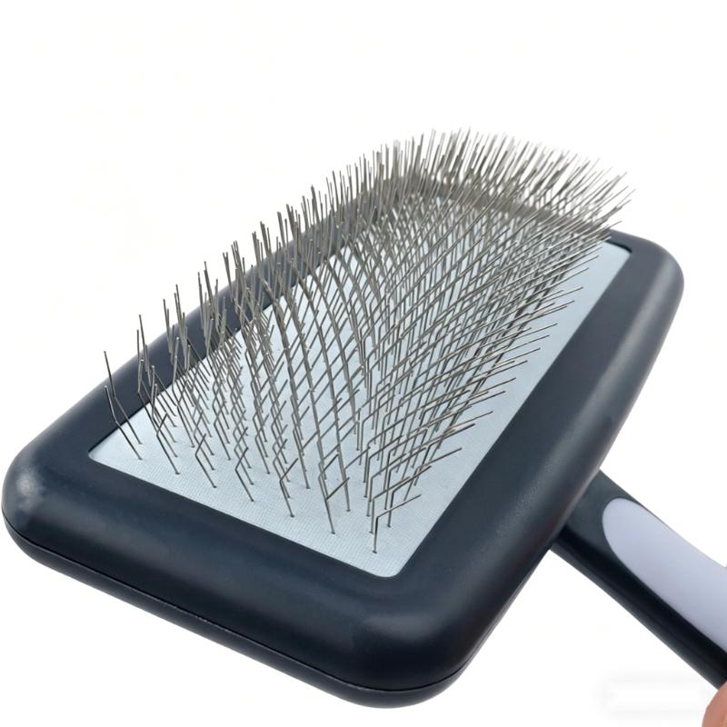 CLEAN WORLD Soft Pet Massage Grooming Pin Brush Dog Cat Long Slicker Brush for Dematting, Shedding Fur