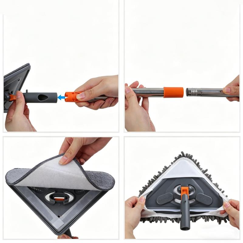 CLEAN WORLD Cleaner Tool Duster Mop 360° Wall Washer Cleaner Tool for Walls/Ceiling Fans/Dust/Baseboard/Floors Clean