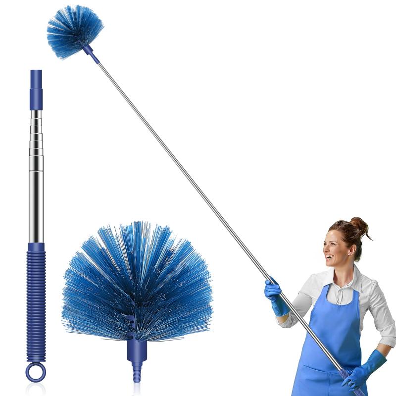CLEAN WORLD Wholesale Stainless Steel Extension Pole Adjustable Spider Web Quick Coupling Ceiling Fan Brush