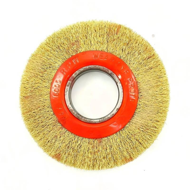 CLEAN WORLD Industrial Wire Brush Eco-Friendly Wire Brush Customized Crimped Brass Coated Brass Wire Cleaning Brush for Cleaning and Polishing