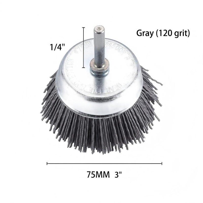 CLEAN WORLD Industrial Wire Brush 3 Inch Abrasive Wire Cup Brush Assorted Cup Brushes 3pcs Nylon Cup Brush for Drill