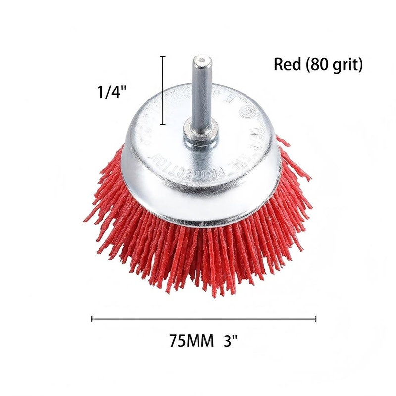 CLEAN WORLD Industrial Wire Brush 3 Inch Abrasive Wire Cup Brush Assorted Cup Brushes 3pcs Nylon Cup Brush for Drill