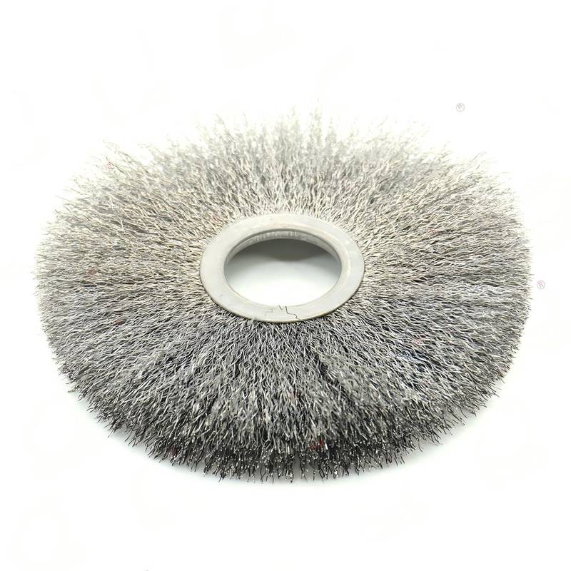 CLEAN WORLD Industrial Wire Brush Professional Crimped Wire Circular Wheel Brush Cylinder Brush Grinding Brush