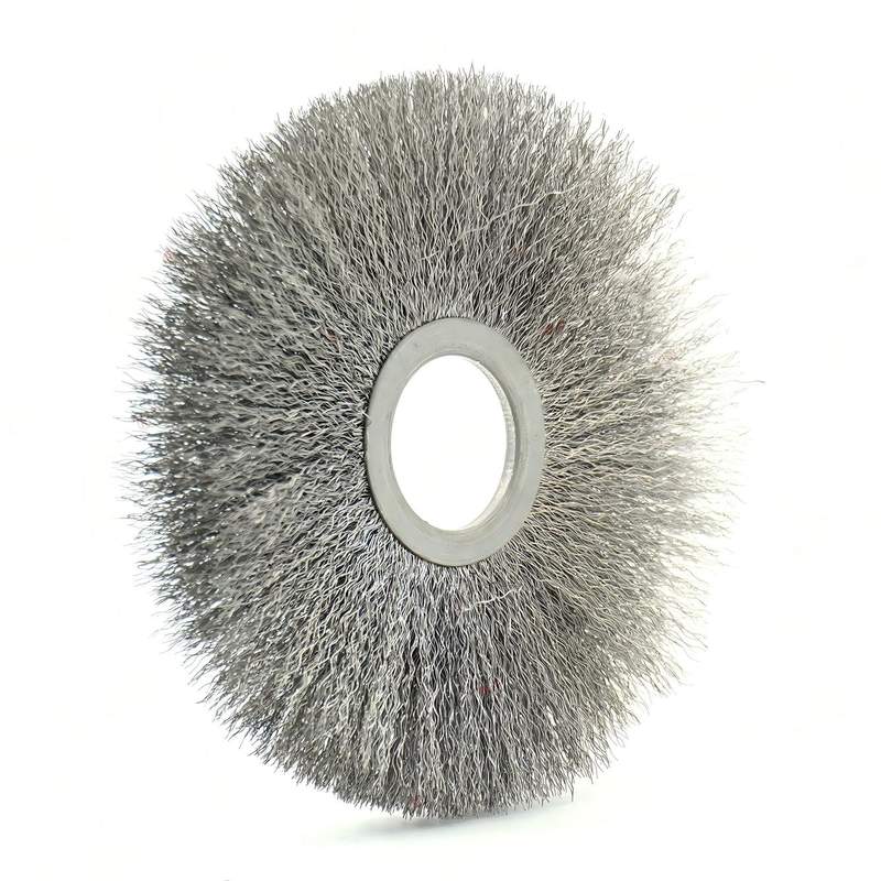 CLEAN WORLD Industrial Wire Brush Professional Crimped Wire Circular Wheel Brush Cylinder Brush Grinding Brush