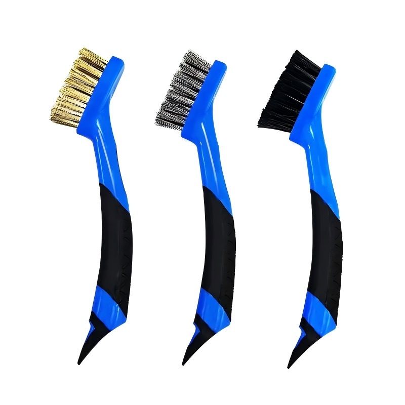 CLEAN WORLD Industrial Wire Brush New Design Wire Brush Set 3 Pc Cleaning Car Wheel Copper Wire Brush for Rust Removal Brush Wire Steel