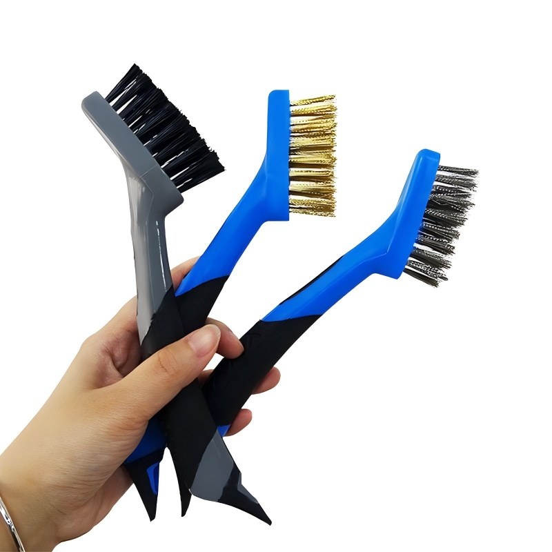 CLEAN WORLD Industrial Wire Brush New Design Wire Brush Set 3 Pc Cleaning Car Wheel Copper Wire Brush for Rust Removal Brush Wire Steel