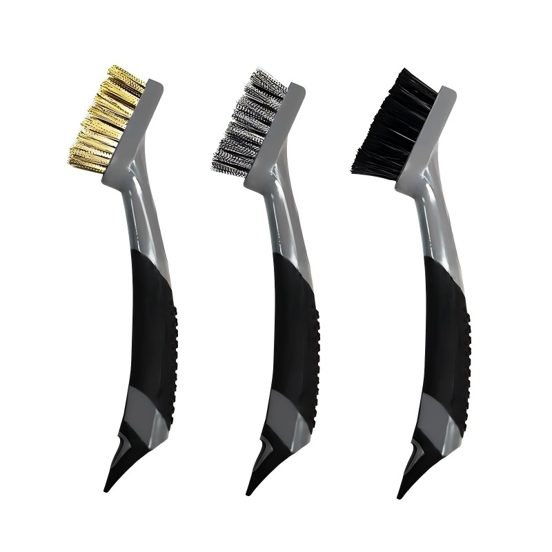 CLEAN WORLD Industrial Wire Brush New Design Wire Brush Set 3 Pc Cleaning Car Wheel Copper Wire Brush for Rust Removal Brush Wire Steel