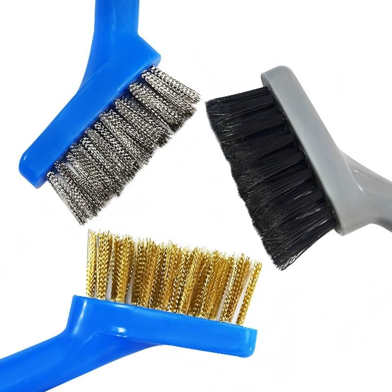 CLEAN WORLD Industrial Wire Brush New Design Wire Brush Set 3 Pc Cleaning Car Wheel Copper Wire Brush for Rust Removal Brush Wire Steel