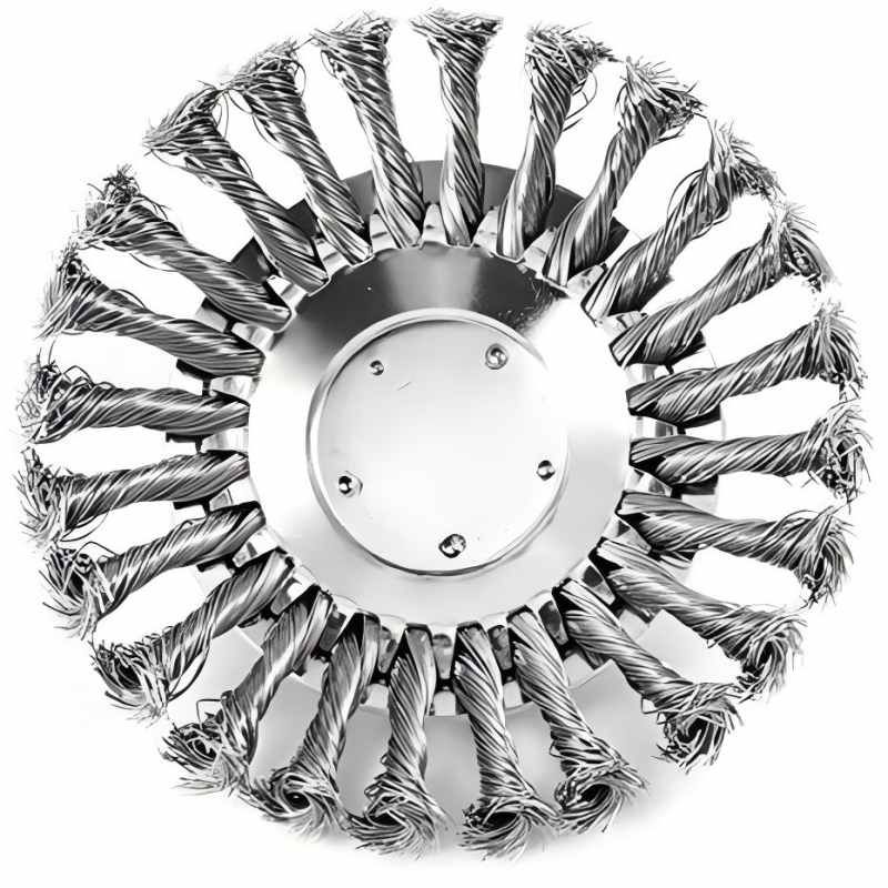 CLEAN WORLD Industrial Polishing Brush 8 Inch Stainless Steel Wire Brush Cutter Trimmer Head Replacement Garden Grass Weed Brush Cutting Head for Rust Removal Paving S