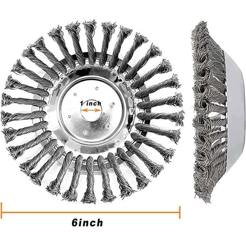 CLEAN WORLD Industrial Polishing Brush 8 Inch Stainless Steel Wire Brush Cutter Trimmer Head Replacement Garden Grass Weed Brush Cutting Head for Rust Removal Paving S
