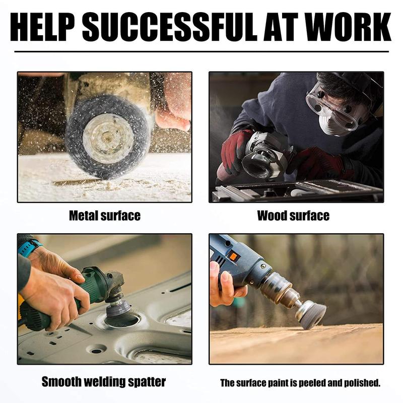 CLEAN WORLD Industrial Wire Brush Wire Brushes for Cleaning 1/4 Inch Arbor 0.012 Inch Coarse Carbon Steel Crimping Wire Wheel