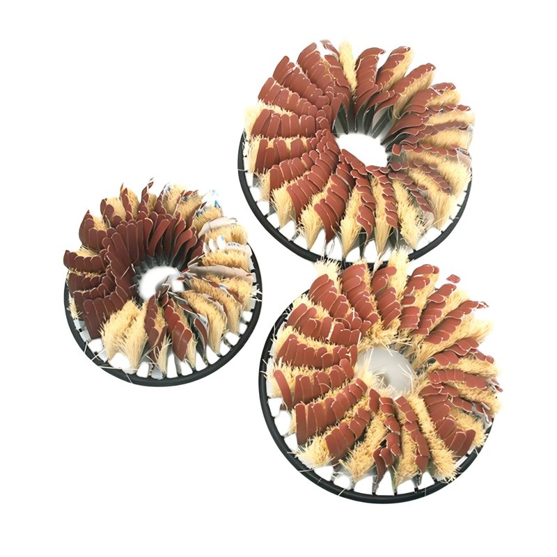 CLEAN WORLD Industrial Polishing Brush New Sisal Strip Sander Brush Roller Sandpaper Polishing Strip Bristle Brush Steel Core 120 Grit ISO9001 Certified